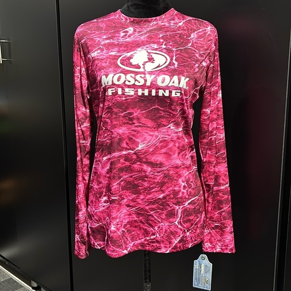 Mossy Oak Elements Tech moisture wicking,sun protection,crewneck,fishing logo - Picture 1 of 7